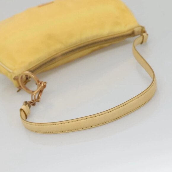 PRADA Shoulder Bag Nylon Yellow Gold Auth 137446 - Picture 8 of 16